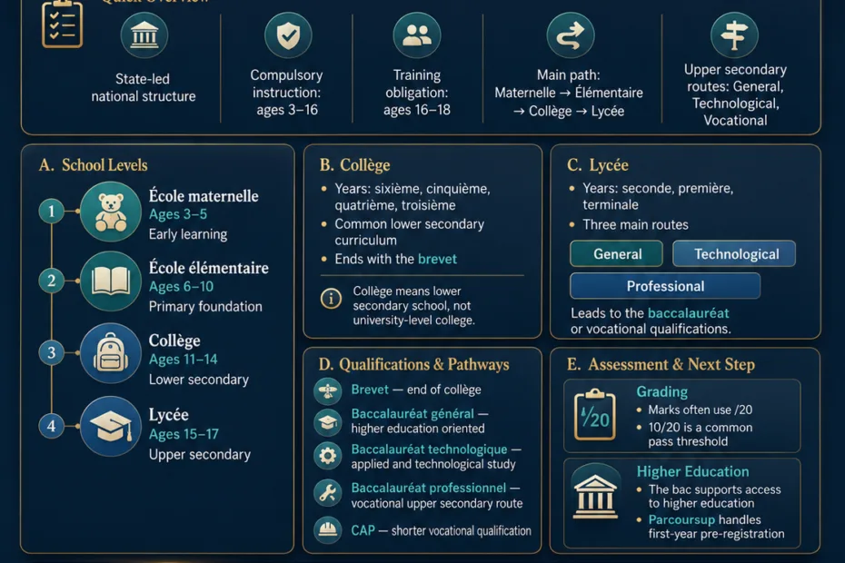 France Education System Collège, Lycée, Baccalauréat, and School Levels